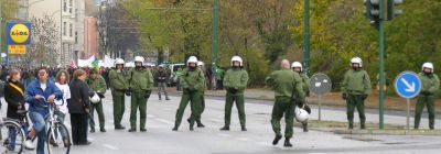 Polizei bei Demo in Potsdam