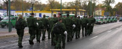 Polizei bei Demo in Potsdam
