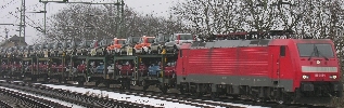 Autozug in Potsdam Park Sanssouci am 3.2.2006