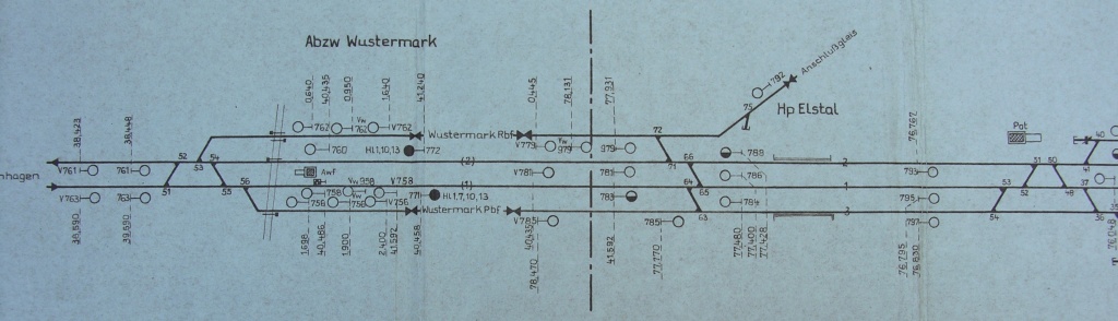 Gleislageplan Bahnhof Priort Nort bis Elstal am westlichen Berliner au&szlig;enring