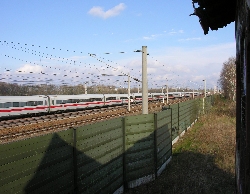 Blick vom Stellwerk Dot auf die Hochgeswindigkeitsstrecke Hannover - Berlin