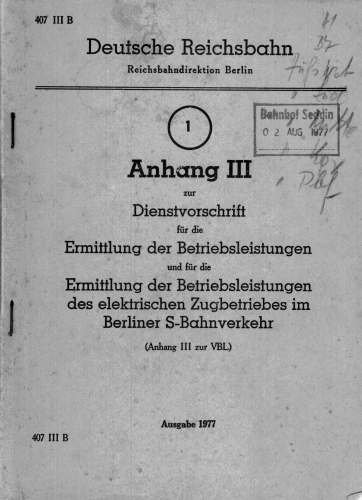 Dienstvorschrift 411 Deutsche Reichsbahn