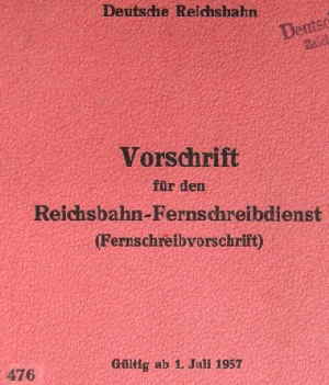 Dienstvorschrift 476/322 Deutsche Reichsbahn