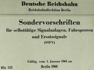 Dienstvorschrift 512/322 Deutsche Reichsbahn