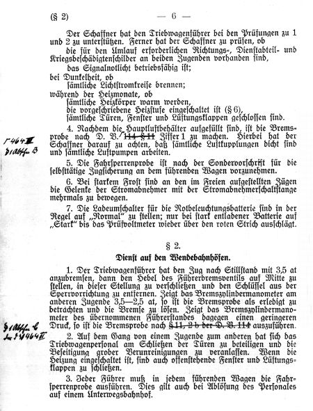 Dienstvorschrift Bedienung der Triebfahrzeuge der Bauart Stadtbahn