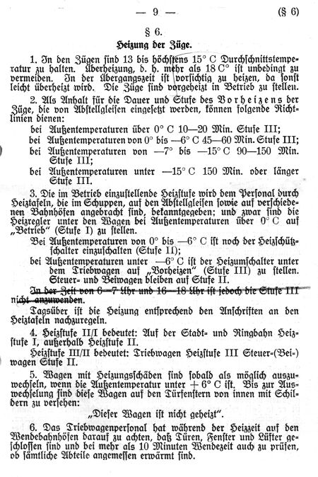 Dienstvorschrift Bedienung der Triebfahrzeuge der Bauart Stadtbahn