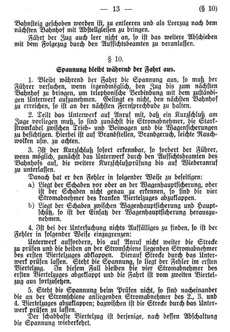 Dienstvorschrift Bedienung der Triebfahrzeuge der Bauart Stadtbahn