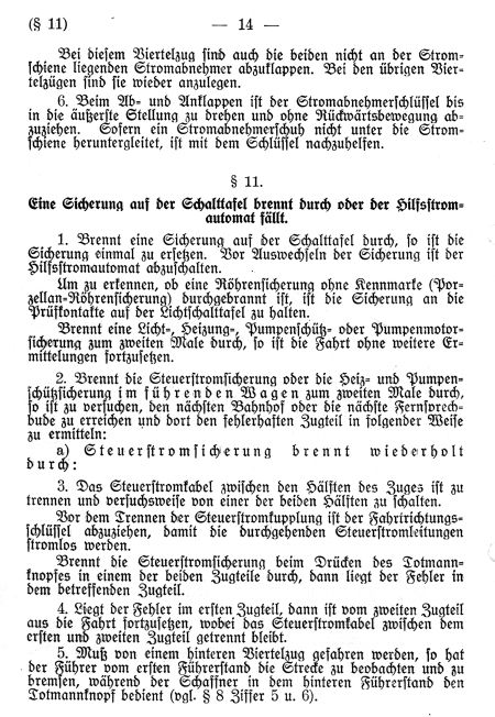 Dienstvorschrift Bedienung der Triebfahrzeuge der Bauart Stadtbahn