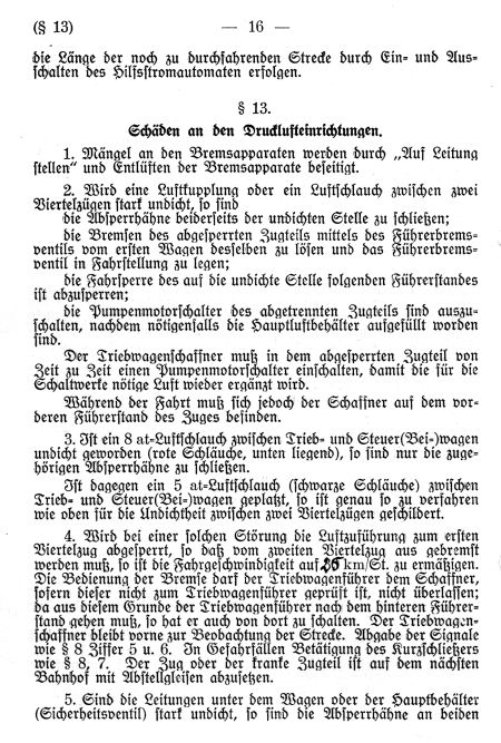 Dienstvorschrift Bedienung der Triebfahrzeuge der Bauart Stadtbahn