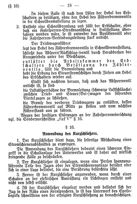 Dienstvorschrift Bedienung der Triebfahrzeuge der Bauart Stadtbahn
