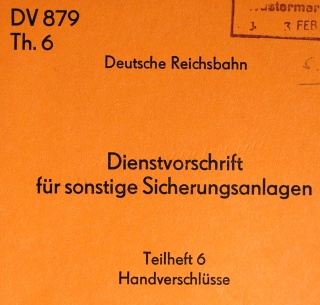 Dienstvorschrift 879 Handverschl&uuml;sse