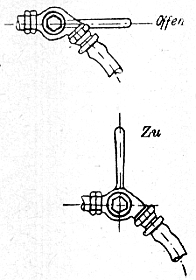 Luftabsperrhahn offen und zu