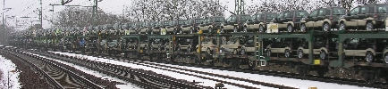 Autozug in Potsdam Park Sanssouci am 3.2.2006