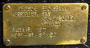 Schneepflug Bauart Meiningen - Typenschild