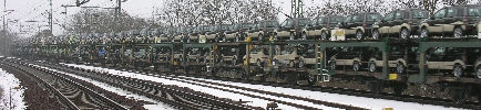 Autozug in Potsdam Park Sanssouci am 3.2.2006