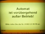 Fahrkartenautomat häufig außer Betrieb