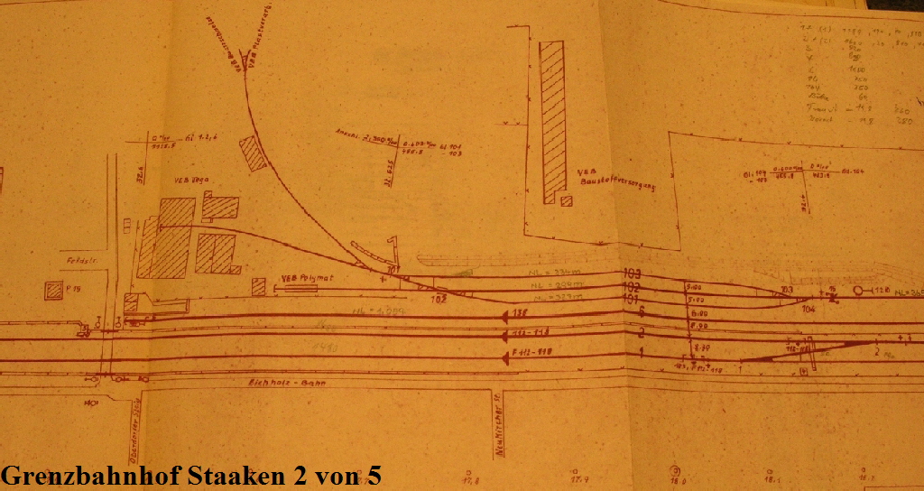 Gleislageplan Grenzbahnhof Berlin-Staaken vor der Wende