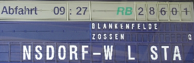 NSDORF, das tut richtig weh! Zugzielfalschanzeiger NSDORF