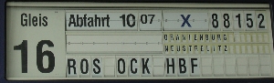 Rostock Zugzielfalschanzeiger nach Rostock