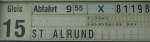 Stralsund Zugzielfalschanzeiger nach Stralsund